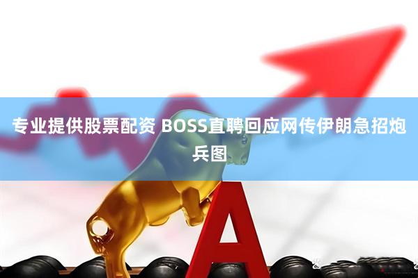 专业提供股票配资 BOSS直聘回应网传伊朗急招炮兵图